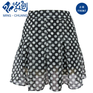 Black Mini White-Dots Leisure Dance Skirt Women Clothing